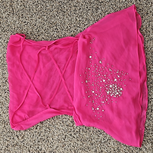 Des_Phemmes Silk Chiffon embellished top size 42/ Large - Picture 5 of 8